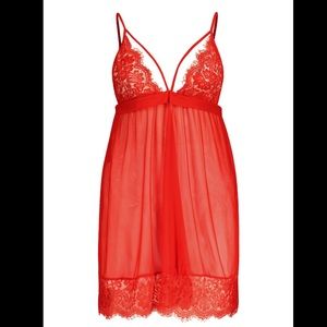 NWT Red Lace Strappy Babydoll